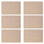 Voir la diapositive 1 : SECRET DE GOURMET Lot de 6 sets de table rectangulaire Lake - 45 x 30 cm - Naturel