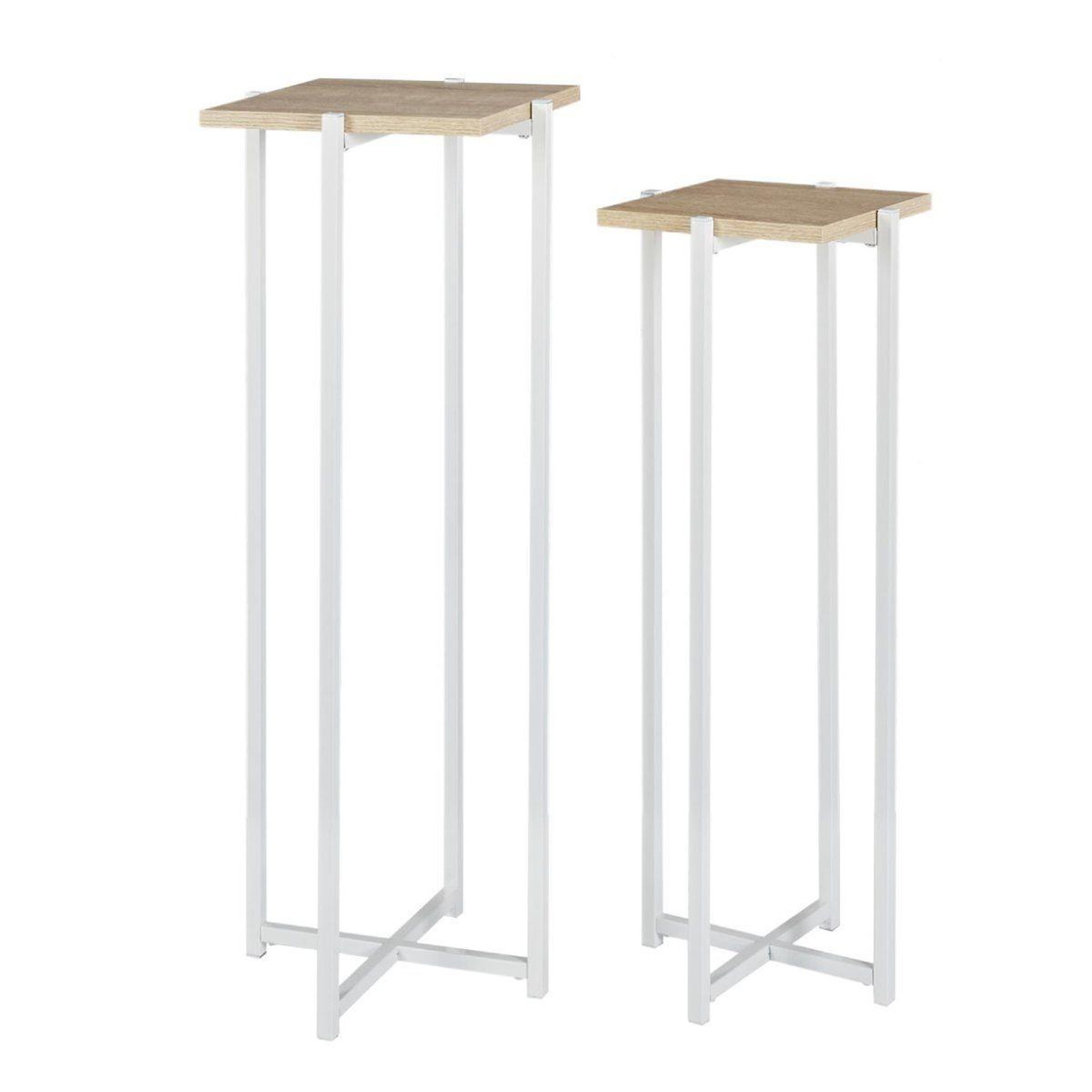 The Home Deco Factory Lot de 2 sellettes  loka  82cm blanc