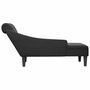 Voir la diapositive 5 : VIDAXL Fauteuil long avec coussin et accoudoir droit noir tissu