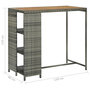Voir la diapositive 6 : VIDAXL Table de bar avec rangement Gris 120x60x110 cm Resine tressee