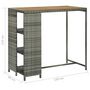 Voir la diapositive 6 : VIDAXL Table de bar avec rangement Gris 120x60x110 cm Resine tressee