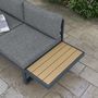 Voir la diapositive 4 : OUTSUNNY Salon de jardin d'angle 5 places avec table basse coussins alu gris aspect bois