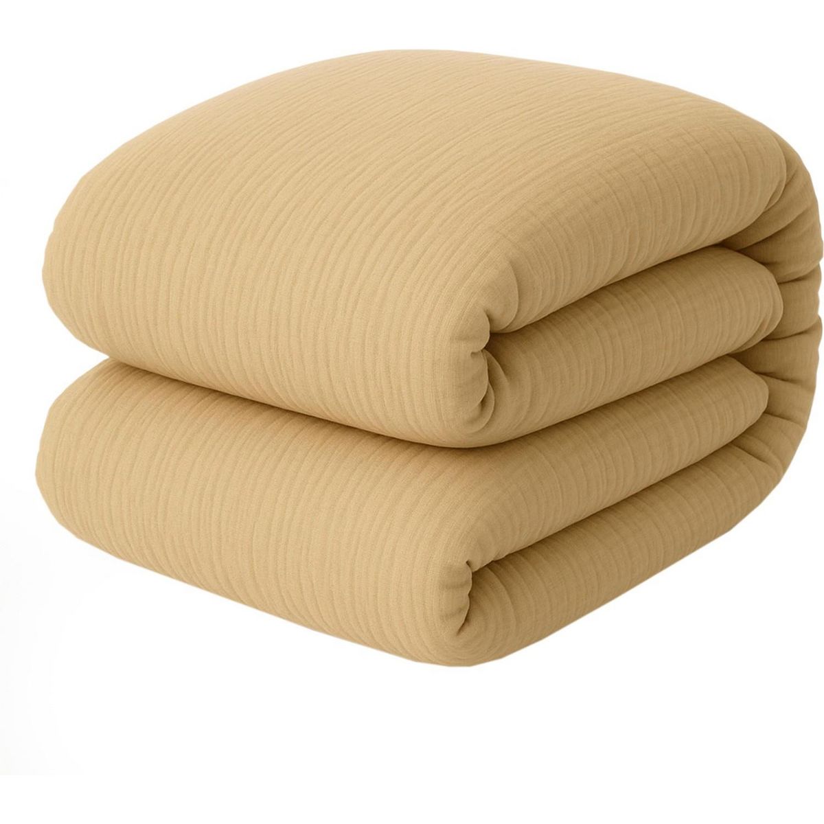 BATON ROUGE Housse de couette 100% gaze de coton lavé ecru naturel