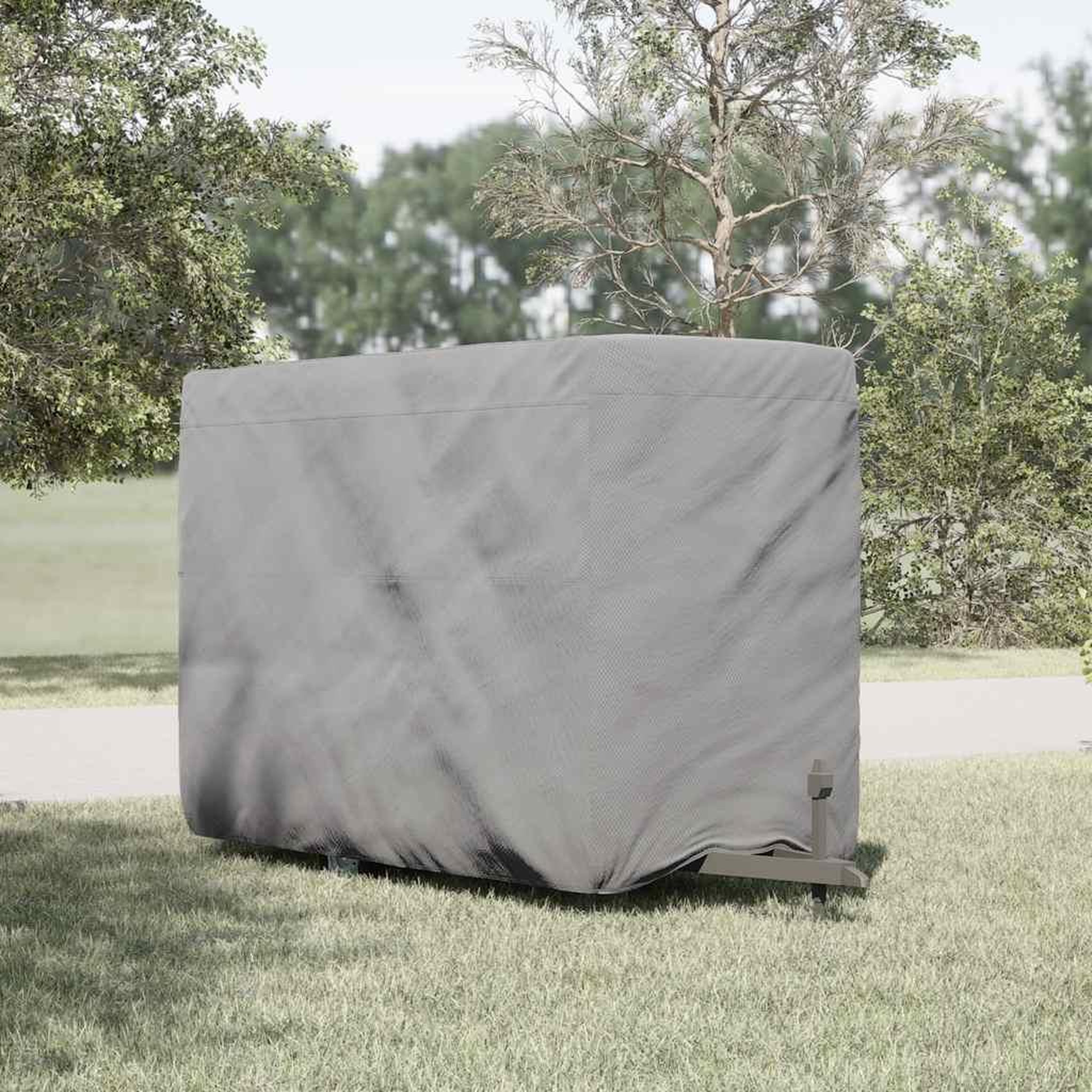Voir la diapositive 3 : VIDAXL Housse de remorque chevaux gris 376x168x240 cm tissu non tisse