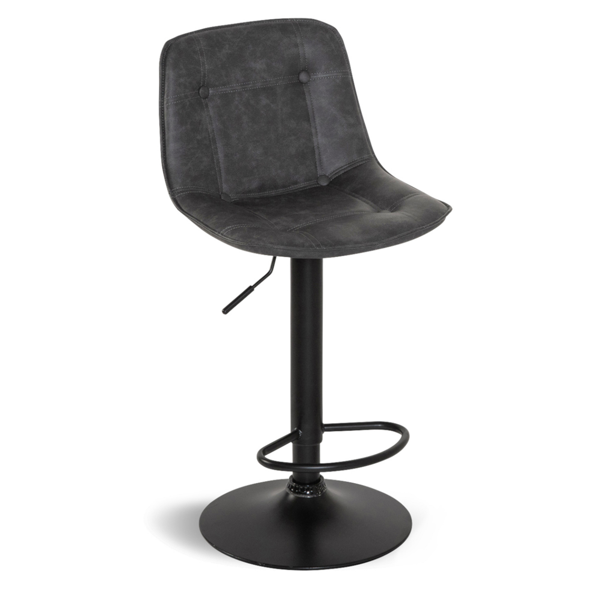 ID MARKET Lot de 4 tabourets de bar DENVER gris vintage