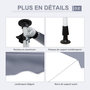 Voir la diapositive 5 : OUTSUNNY Store banne manuel rétractable 4L x 1,2l m inclinaison et hauteur réglable installation rapide métal alu polyester anti-UV gris
