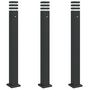 Voir la diapositive 2 : VIDAXL Lampadaires d'exterieur avec capteur 3 pcs noir 110cm aluminium