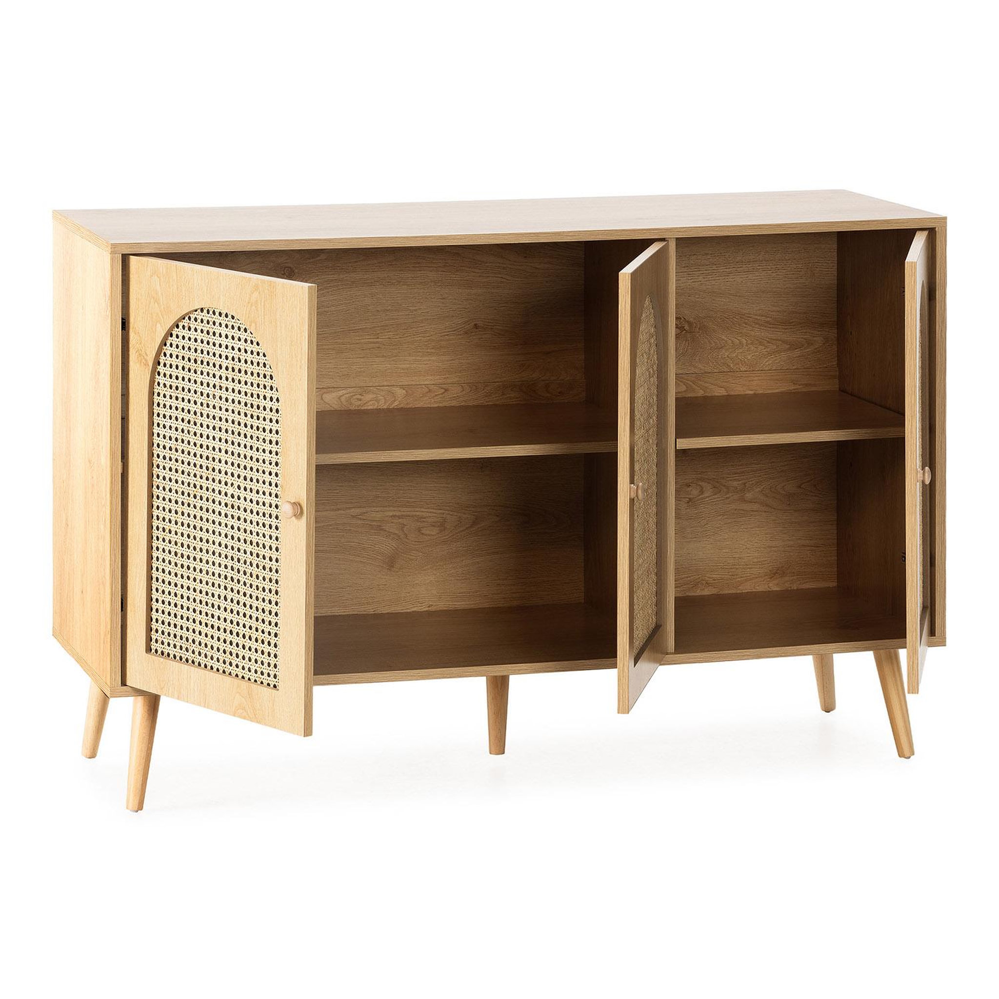 Voir la diapositive 3 : VS VENTA-STOCK Buffet Luna 3 portes couleur Chêne