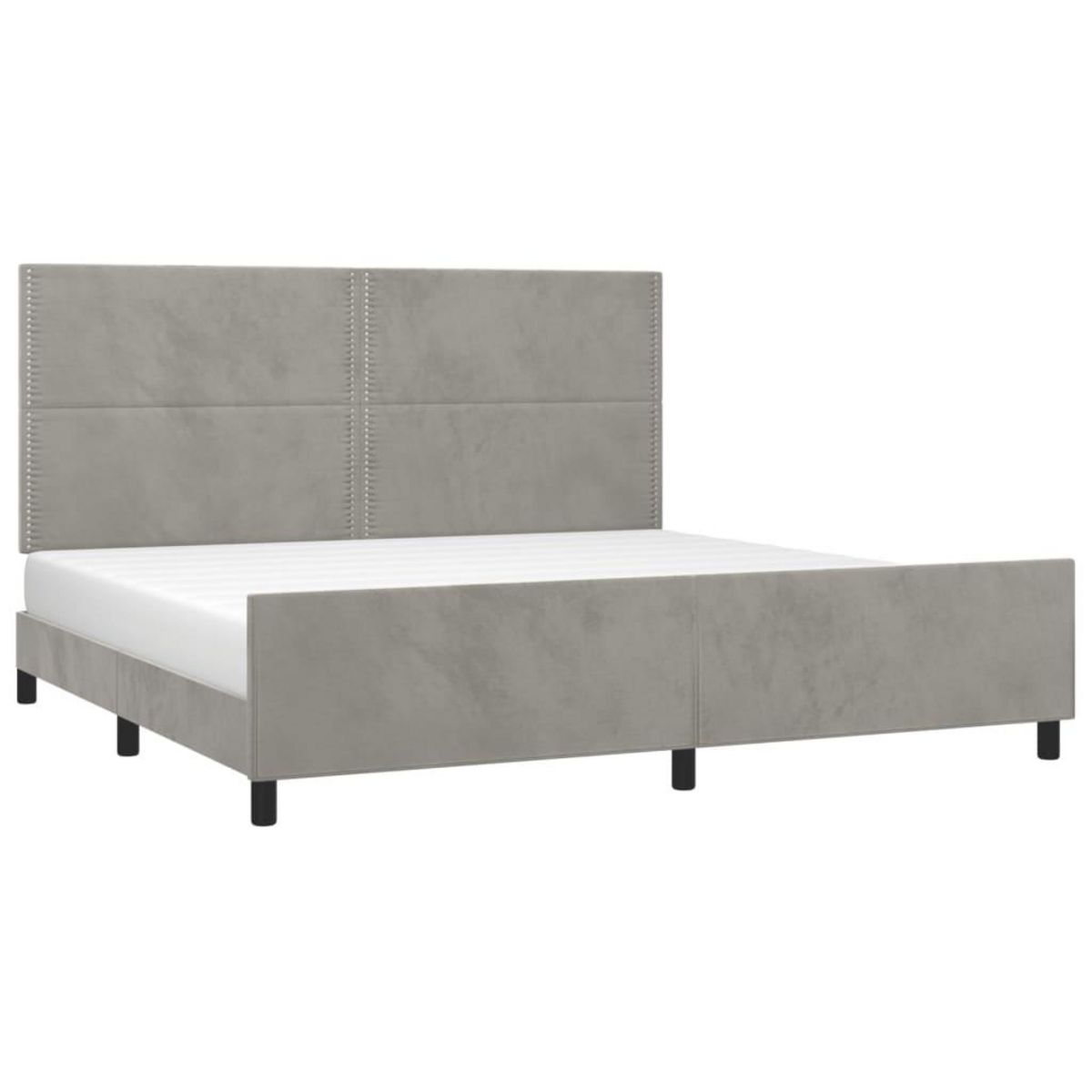 VIDAXL Cadre de lit sans matelas gris clair 200x200 cm velours