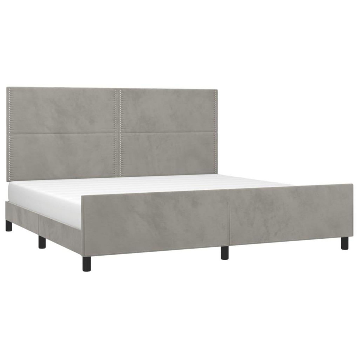 VIDAXL Cadre de lit sans matelas gris clair 200x200 cm velours