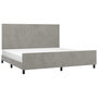 Voir la diapositive 3 : VIDAXL Cadre de lit sans matelas gris clair 200x200 cm velours