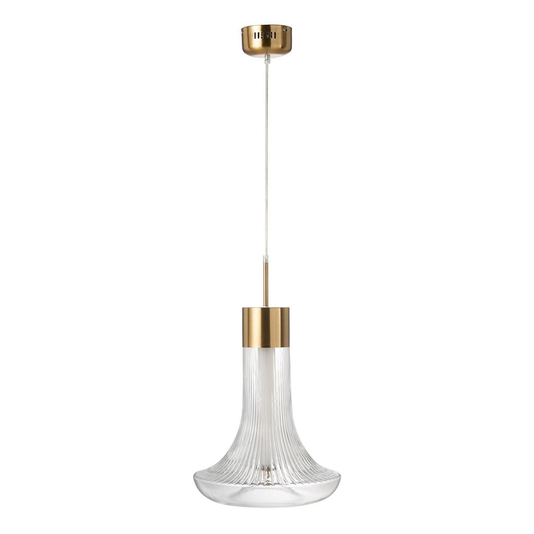 Voir la diapositive 1 : J-LINE Lampe Suspension en Verre  Vito  34cm Transparent & Or