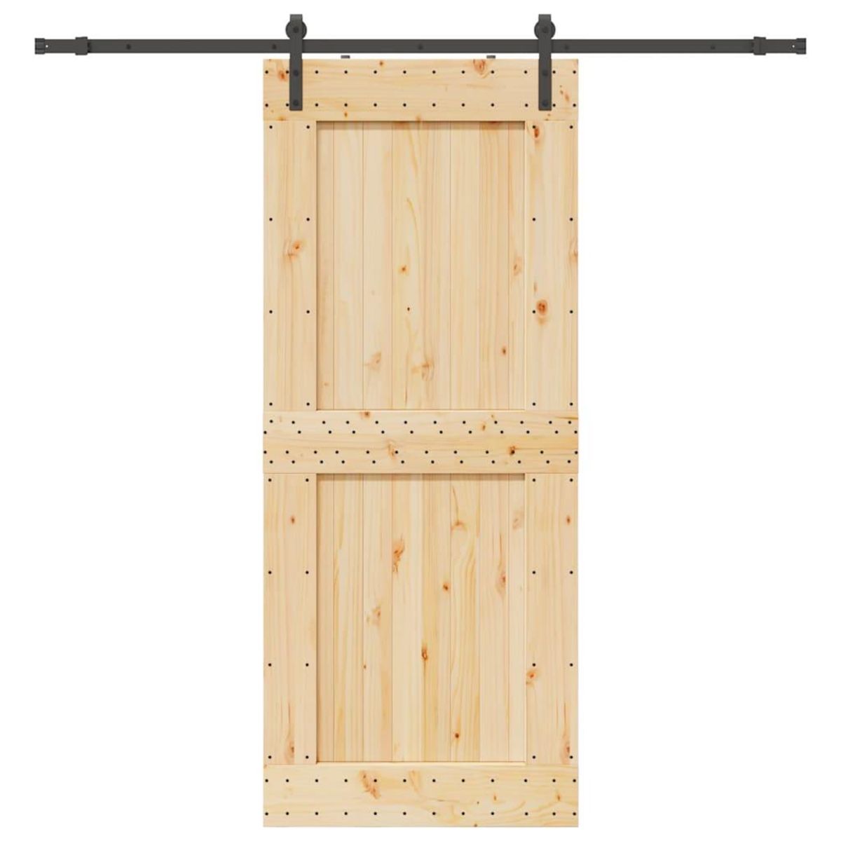 VIDAXL Porte coulissante et kit de quincaillerie 95x210 cm pin massif
