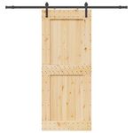 VIDAXL Porte coulissante et kit de quincaillerie 95x210 cm pin massif