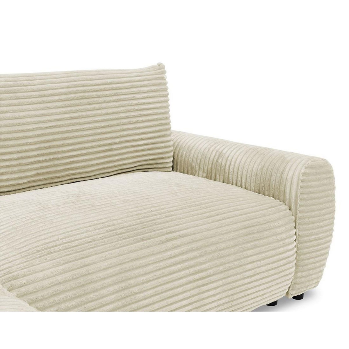 BEST MOBILIER Silvano - canapé d'angle gauche 4 places convertible avec coffre en velours côtelé grosses côtes