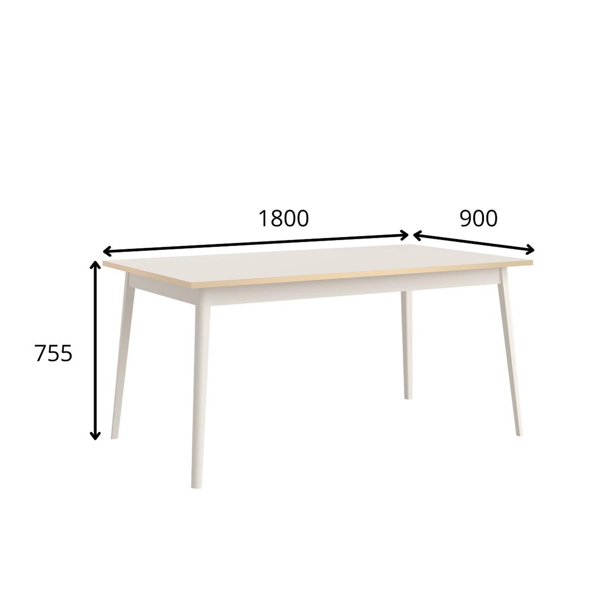Voir la diapositive 3 : JLC KREATION Table à manger scandinave beige cachemire 180cm ezia