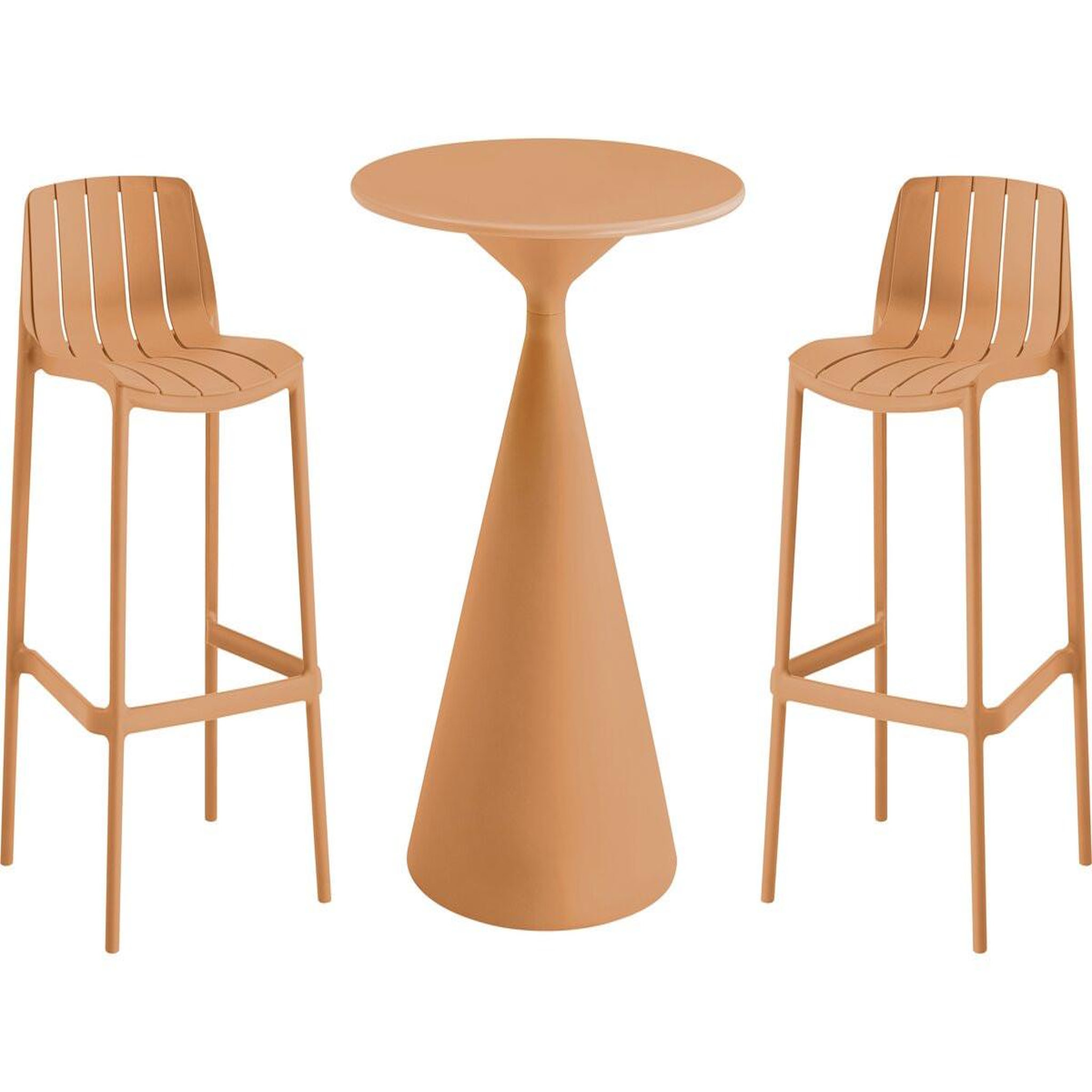 Habitat et Jardin Table et chaises hautes de bistrot empilables  vaena  - 2 places - orange