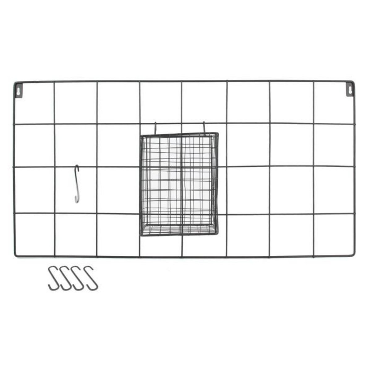 Paris Prix Support Mural 5 Crochets Design  Filaire  60cm Noir