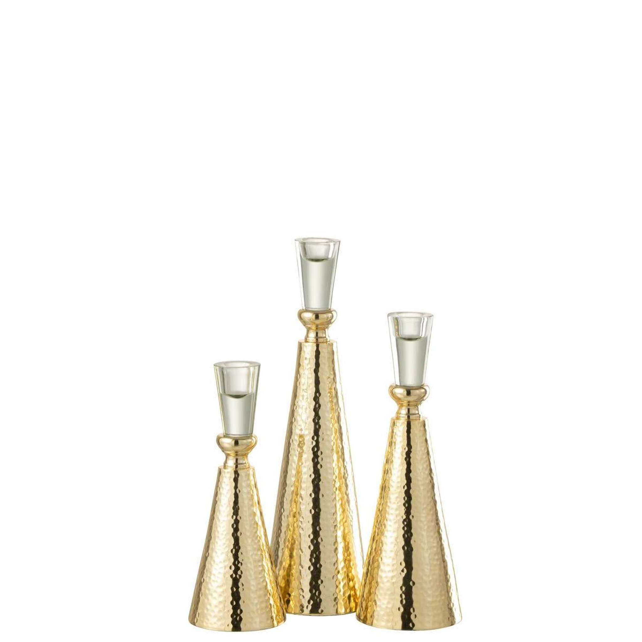 Voir la diapositive 3 : J-LINE Chandelier Design Martelé  Tape  25cm Or