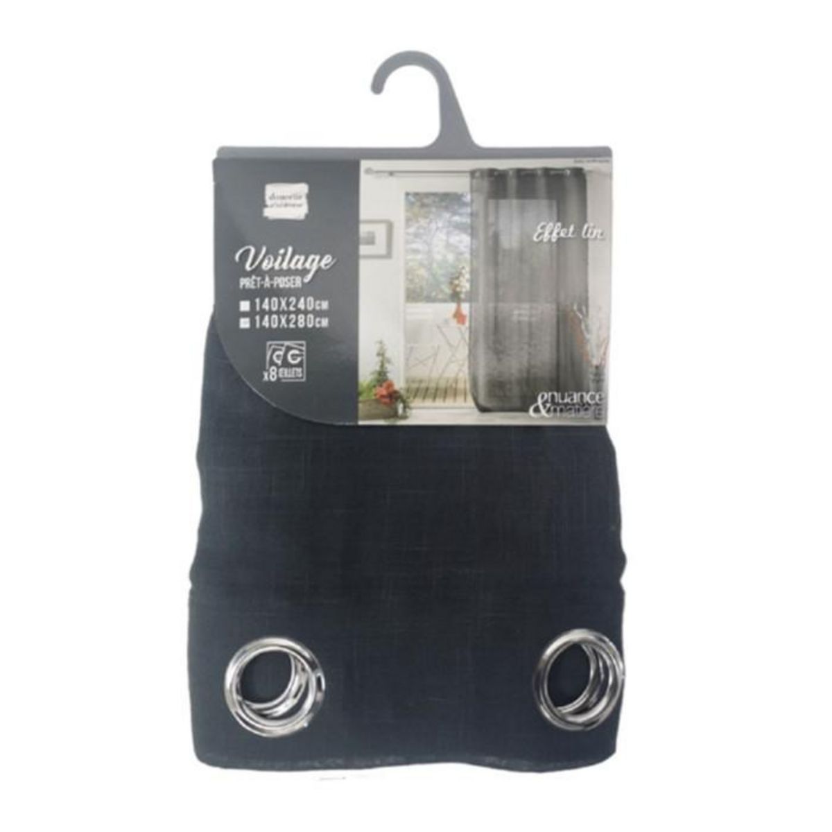 Paris Prix Rideau Voilage à Œillets  Zazy  140x280cm Anthracite