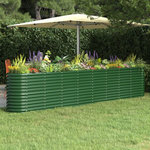 VIDAXL Lit sureleve de jardin Acier enduit de poudre 332x40x68 cm Vert