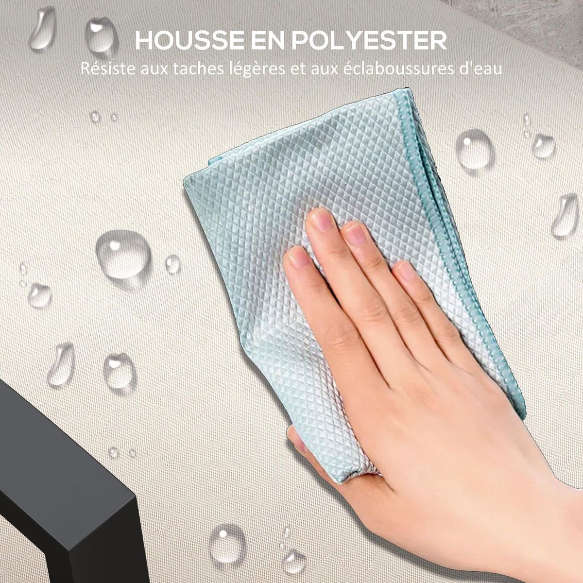 OUTSUNNY Lot de 2 coussins galettes de chaise de jardin - dim. 112L x 51l x ép. 8 cm - cordons attache - polyester déperlant beige