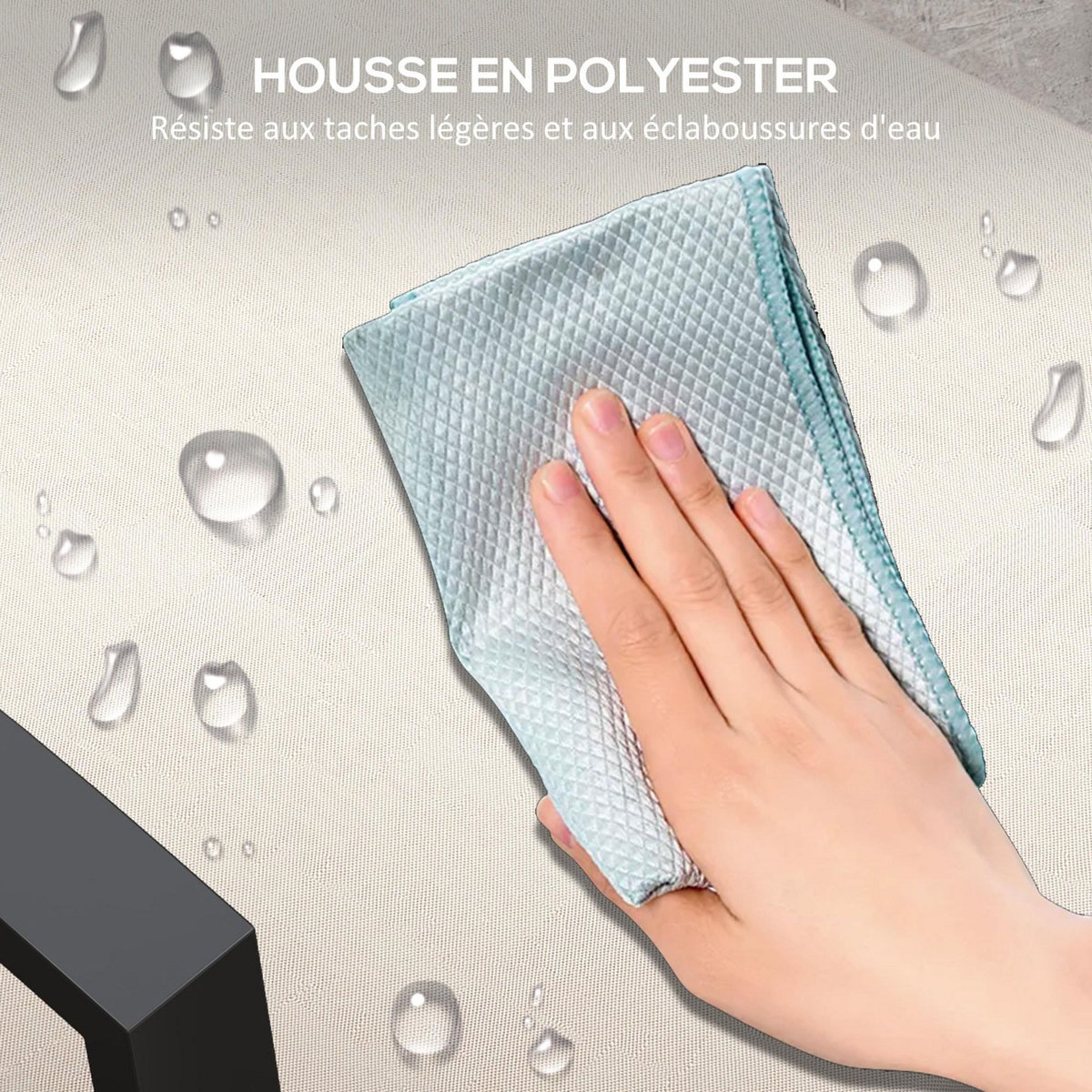 OUTSUNNY Lot de 2 coussins galettes de chaise de jardin - dim. 112L x 51l x ép. 8 cm - cordons attache - polyester déperlant beige