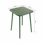 Voir la diapositive 3 : CONCEPT USINE Ensemble table de jardin carrée 50cm et 2 chaises vert BERGAME
