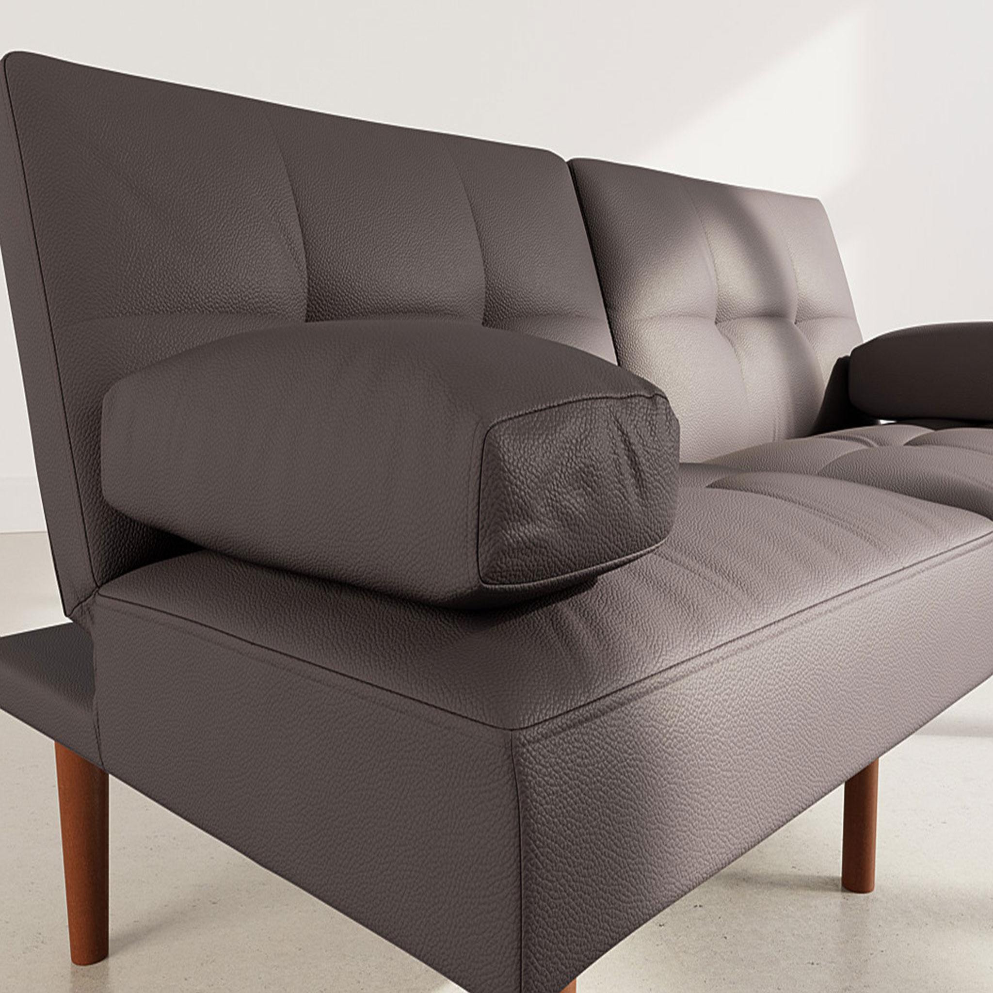 Voir la diapositive 4 : BEST MOBILIER Philae - canapé convertible clic-clac 2 places - en simili