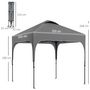 Voir la diapositive 3 : OUTSUNNY Tonnelle barnum automatique pop-up dim. 2,53L x 2,53l x 2,68H m hauteur réglable nombreux accessoires inclus acier oxford gris