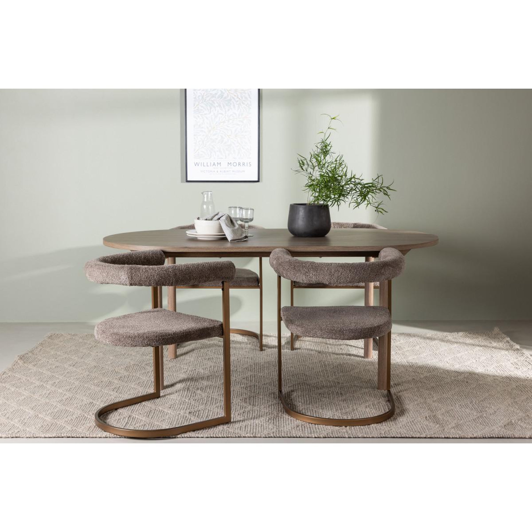 Voir la diapositive 5 : Paris Prix Ensemble table à manger & 4 chaises  andy & morning  180cm naturel & marron