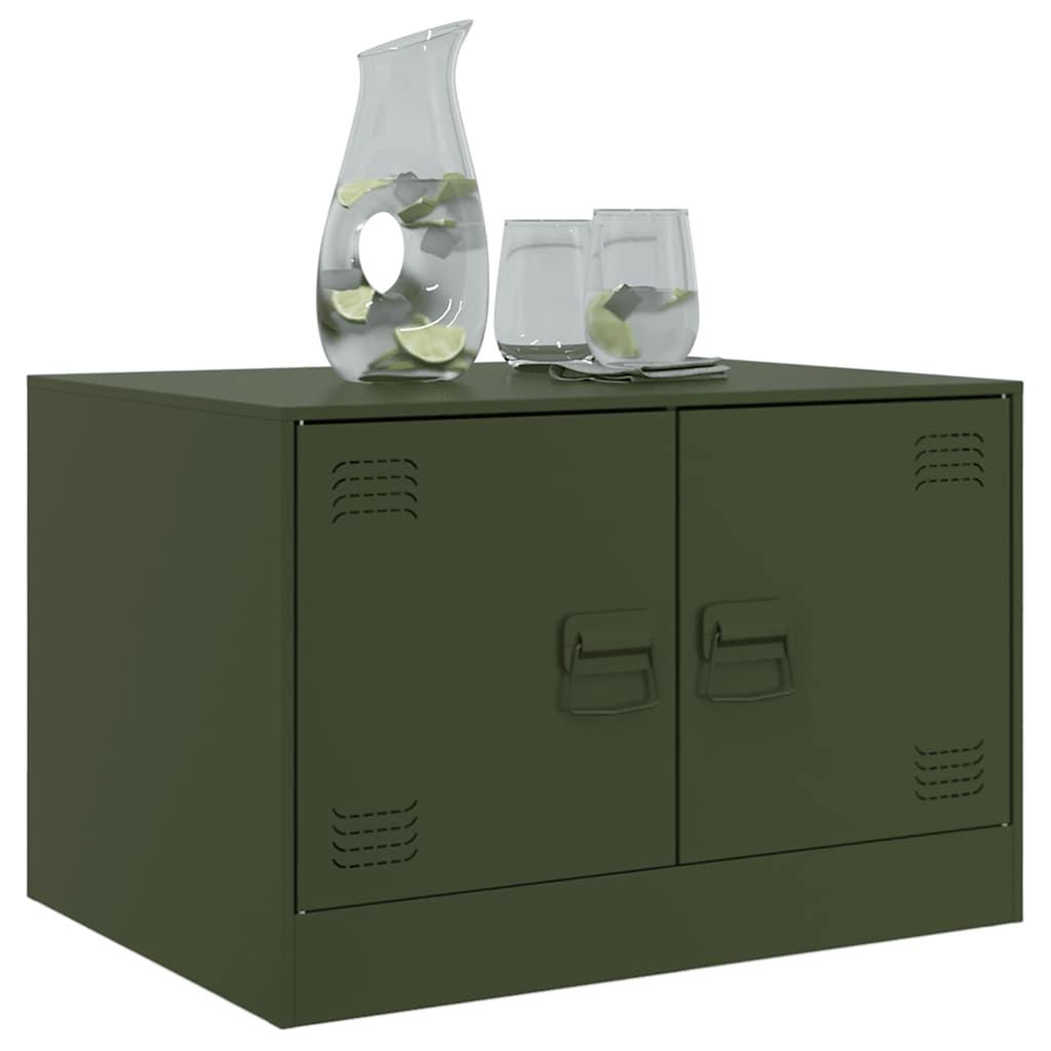 Voir la diapositive 4 : VIDAXL Table basse vert olive 67x50x44 cm acier
