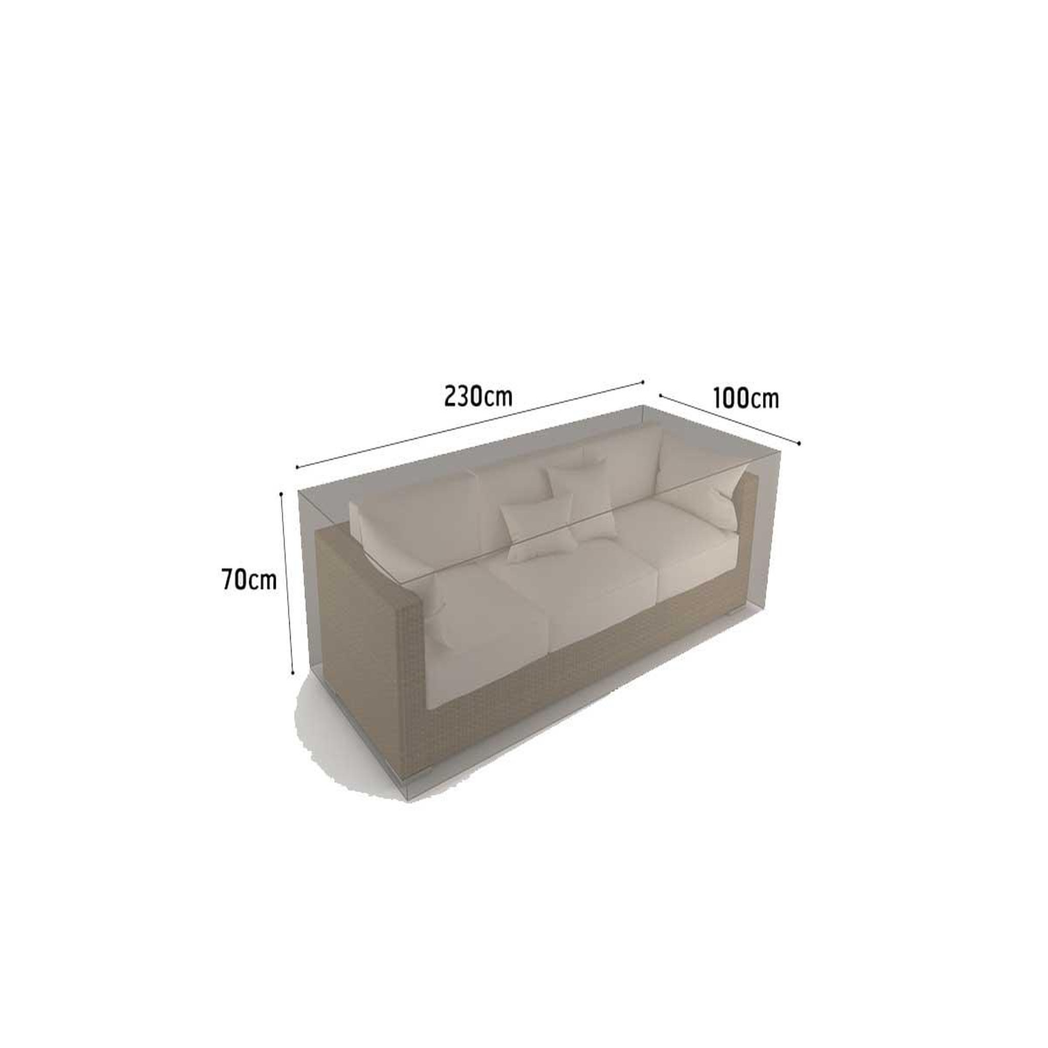 Voir la diapositive 3 : Nortene Housse de protection pour canapé 3 places covertop - taupe - 230 x 100 x 70 cm