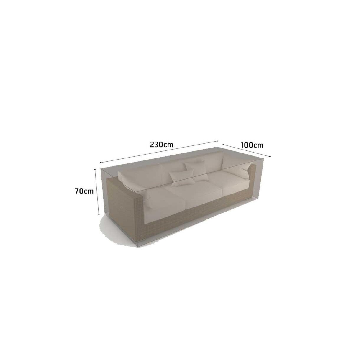 Nortene Housse de protection pour canapé 3 places COVERTOP - Taupe - 230 x 100 x 70 cm