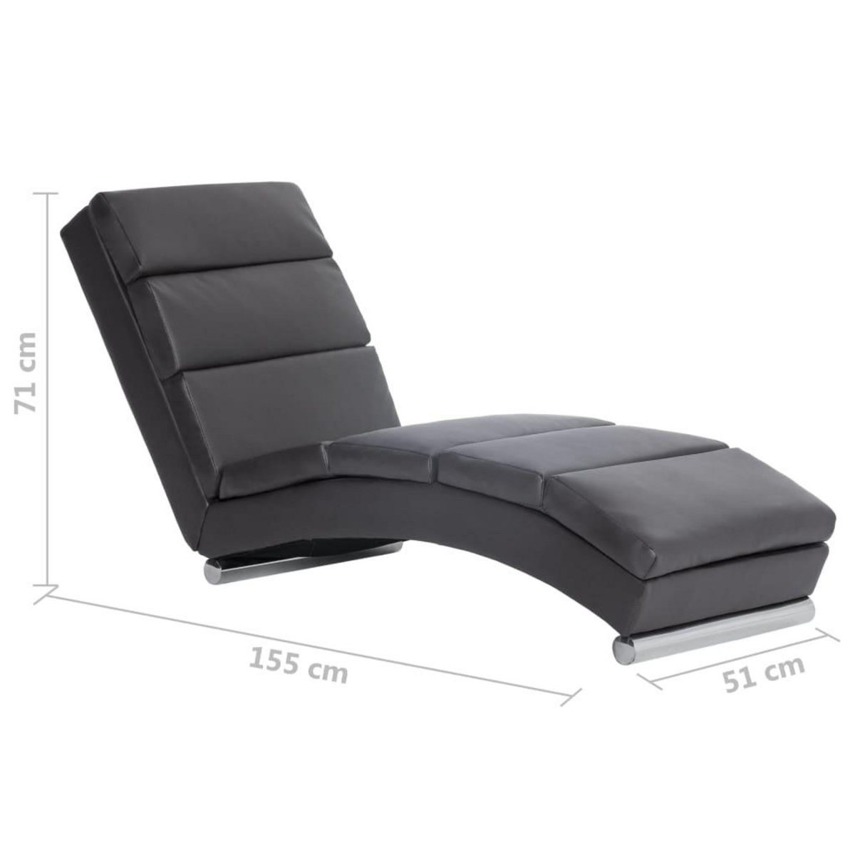 VIDAXL Chaise longue Gris Similicuir
