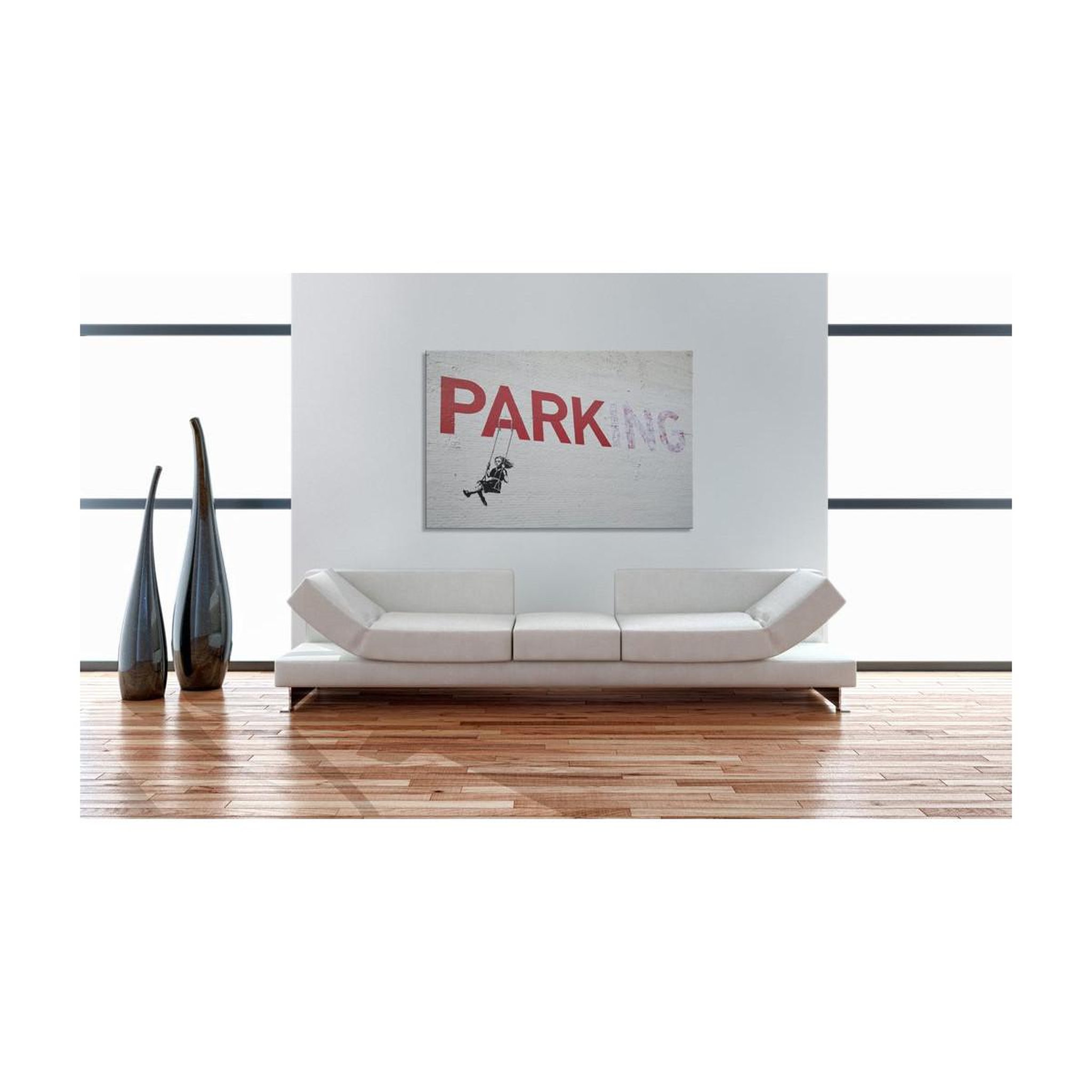 Voir la diapositive 2 : Paris Prix Tableau imprimé  parking - banksy  40x60cm