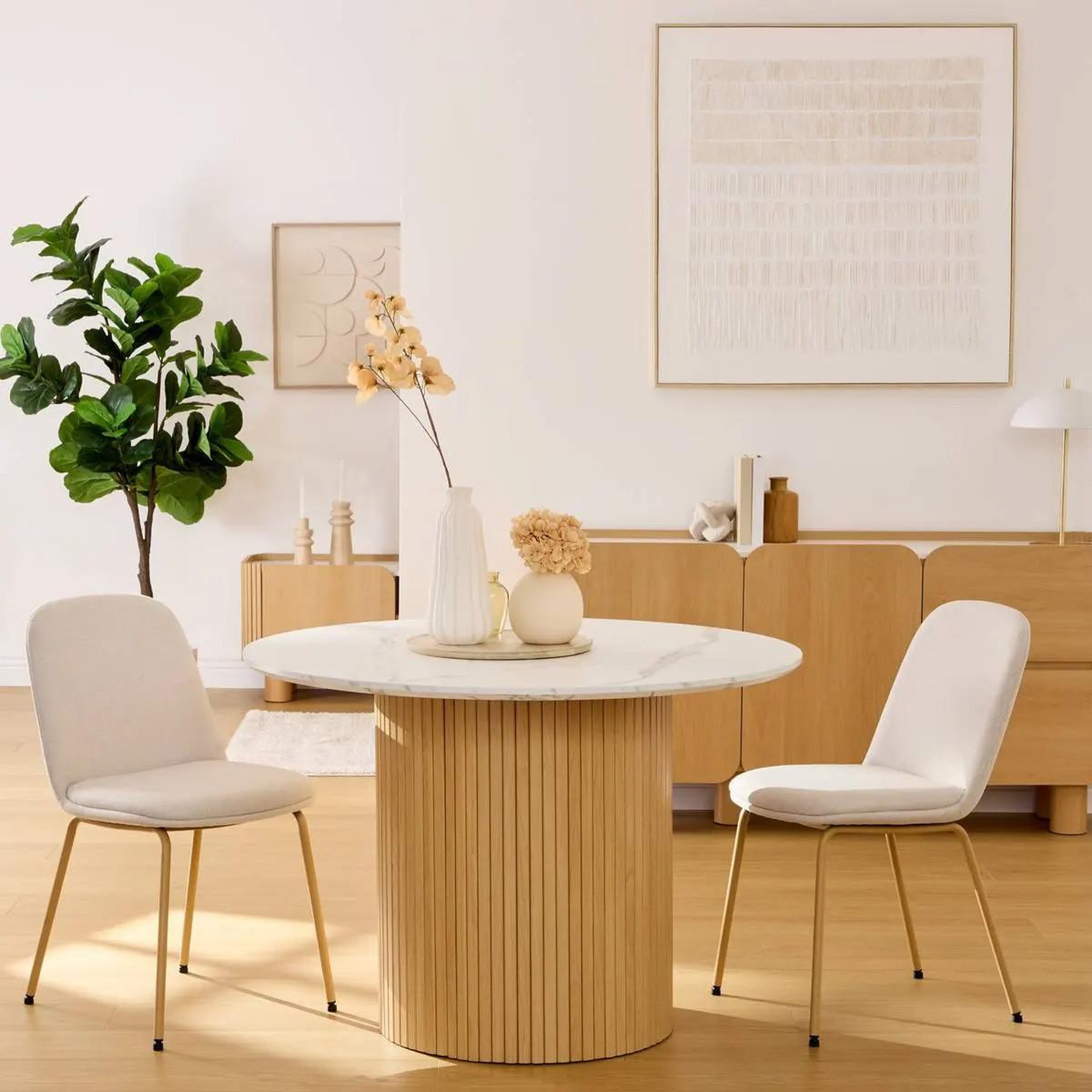 Voir la diapositive 3 : ATMOSPHERA Table à manger design  homelya  110cm naturel