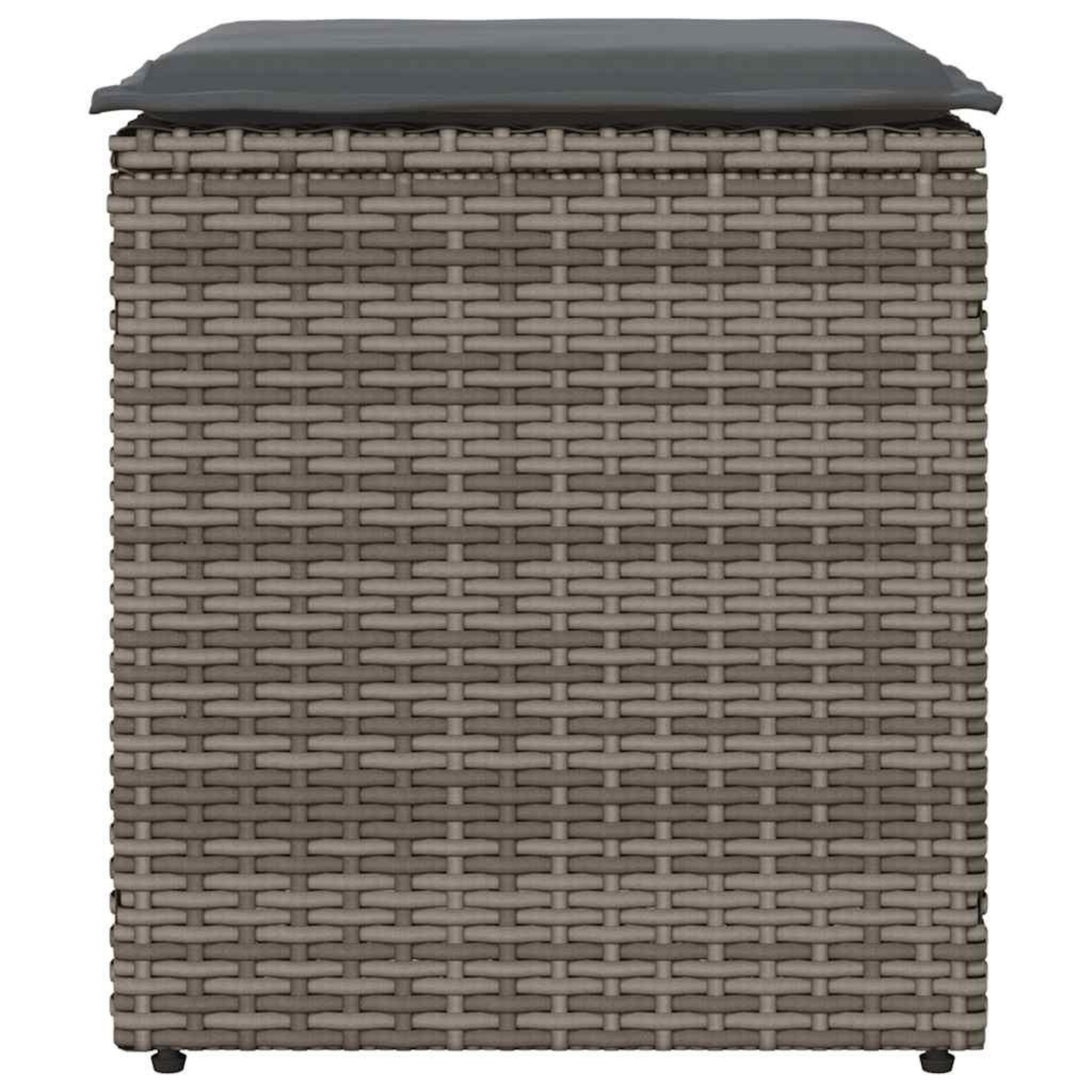 Voir la diapositive 4 : VIDAXL Tabourets jardin coussins lot de 2 gris 40x40x43 cm poly rotin