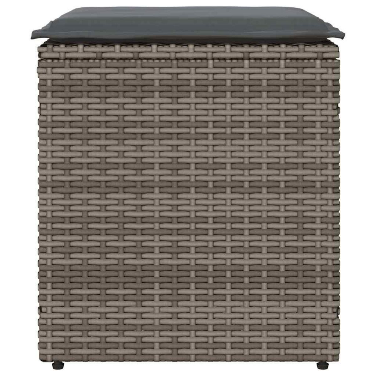 VIDAXL Tabourets jardin coussins lot de 2 gris 40x40x43 cm poly rotin