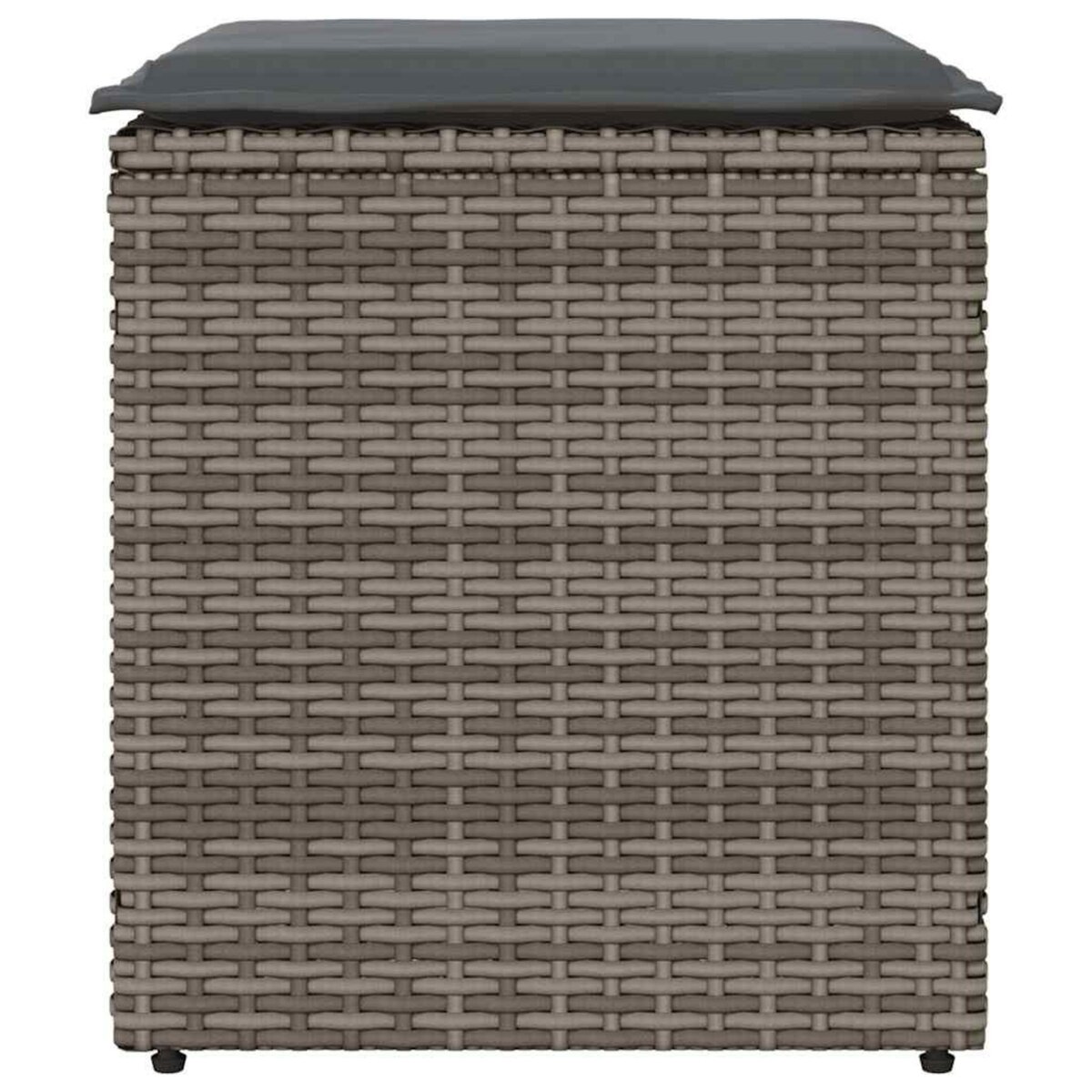 VIDAXL Tabourets jardin coussins lot de 2 gris 40x40x43 cm poly rotin