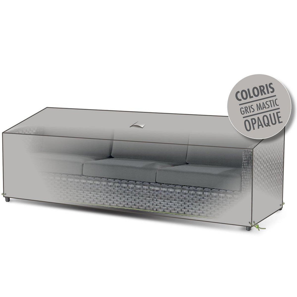 Jardiline Housse de protection Cover Line pour canapé de jardin 3 places - 205 x 85 x 75 cm - Jardiline