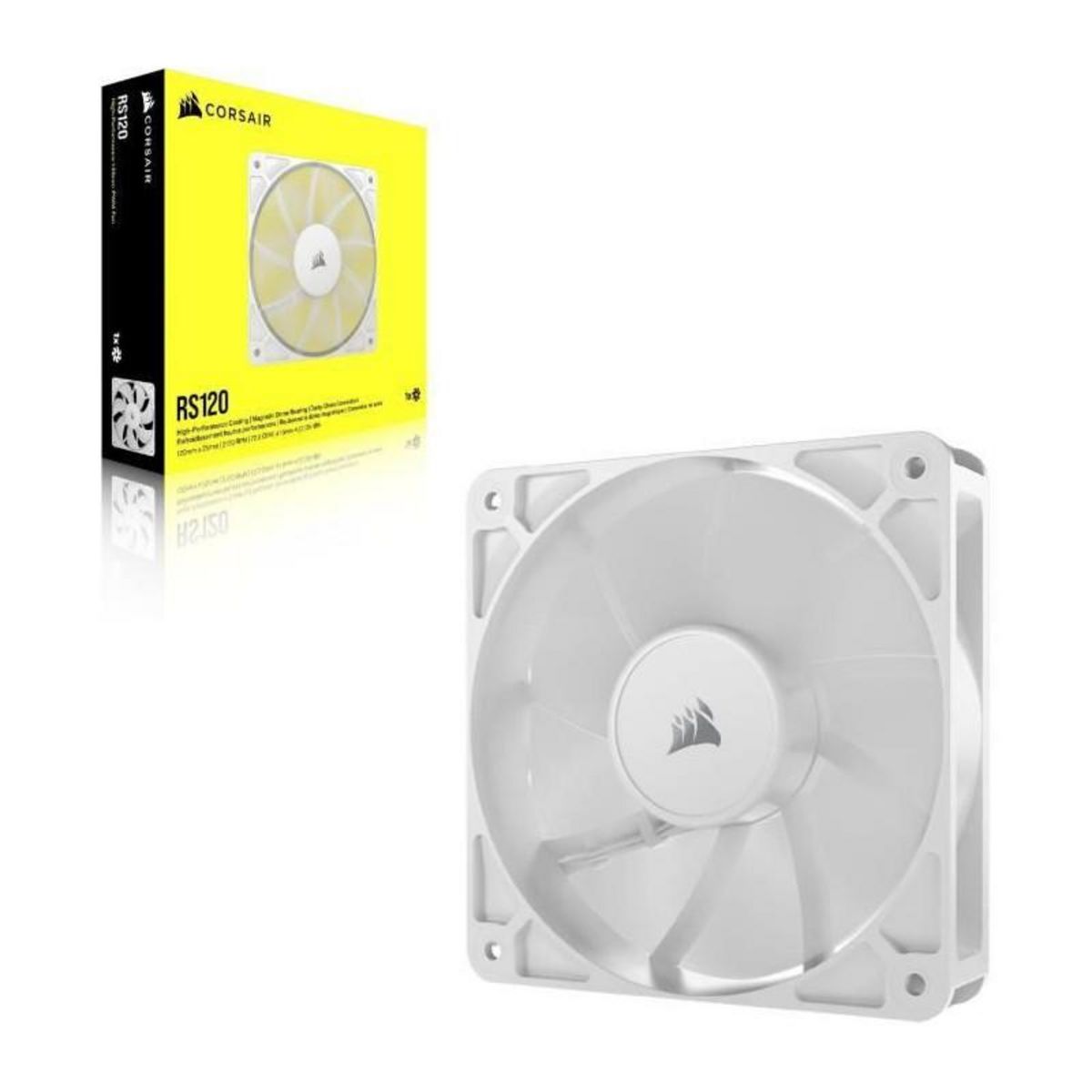 Corsair Ventilateur PWM 120mm - CORSAIR - RS120 - Blanc