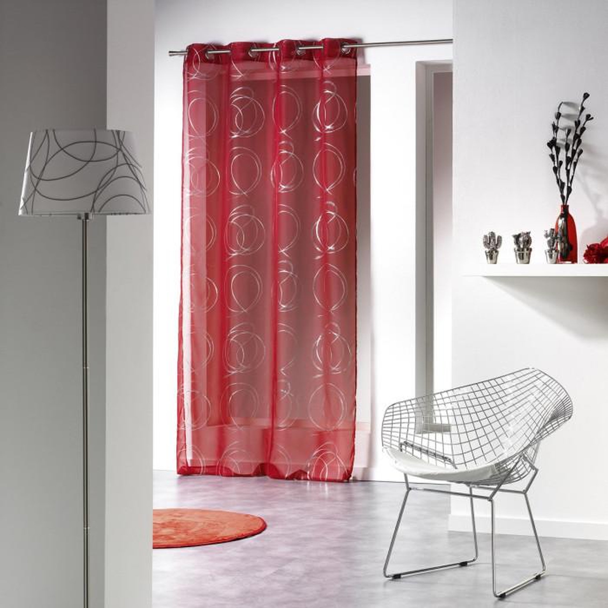 Voir la diapositive 1 : Paris Prix Rideau Voilage  Bully  140x240cm Rouge