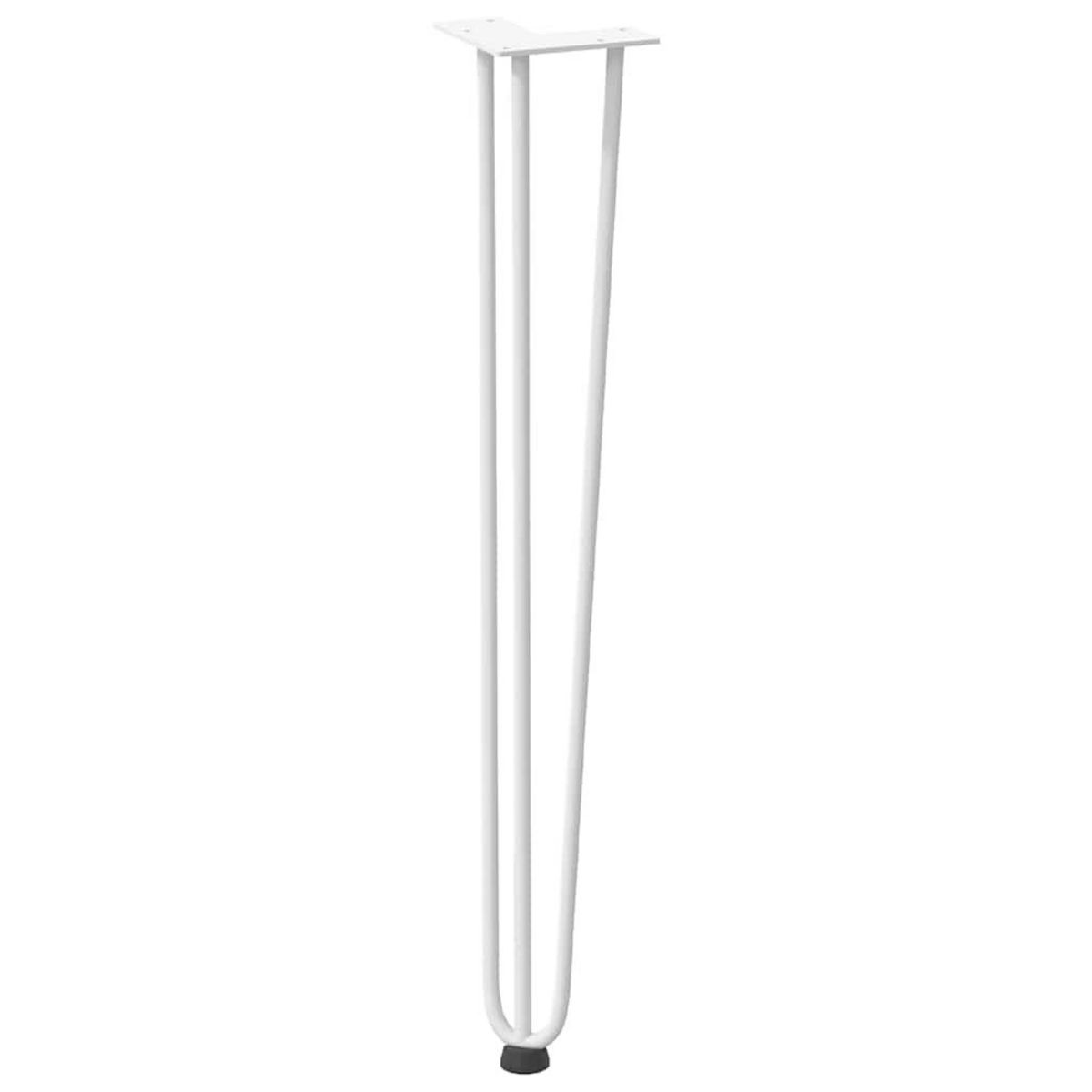VIDAXL Pieds de table en forme d'epingle a cheveux 4 pcs blanc 72 cm