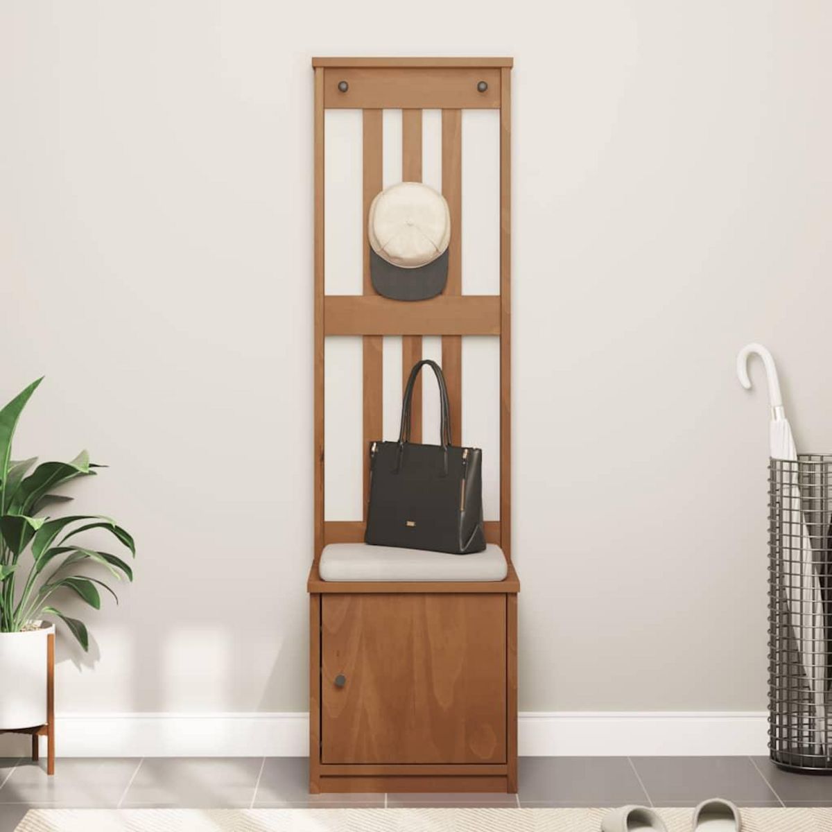 VIDAXL Portemanteau SANDENS 45x40x159,5 cm bois massif pin