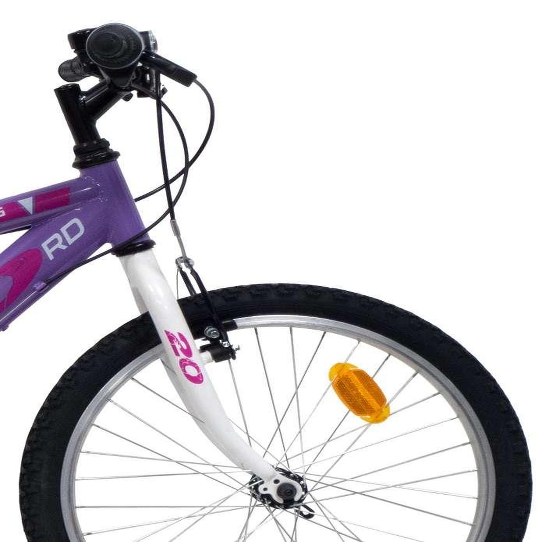 Voir la diapositive 4 : Vélo enfant (120/140 cm) - VTT 20'' Fille Looping - Fourche rigide - 6 vitesses - Dérailleur Shimano - Freins V-Brake