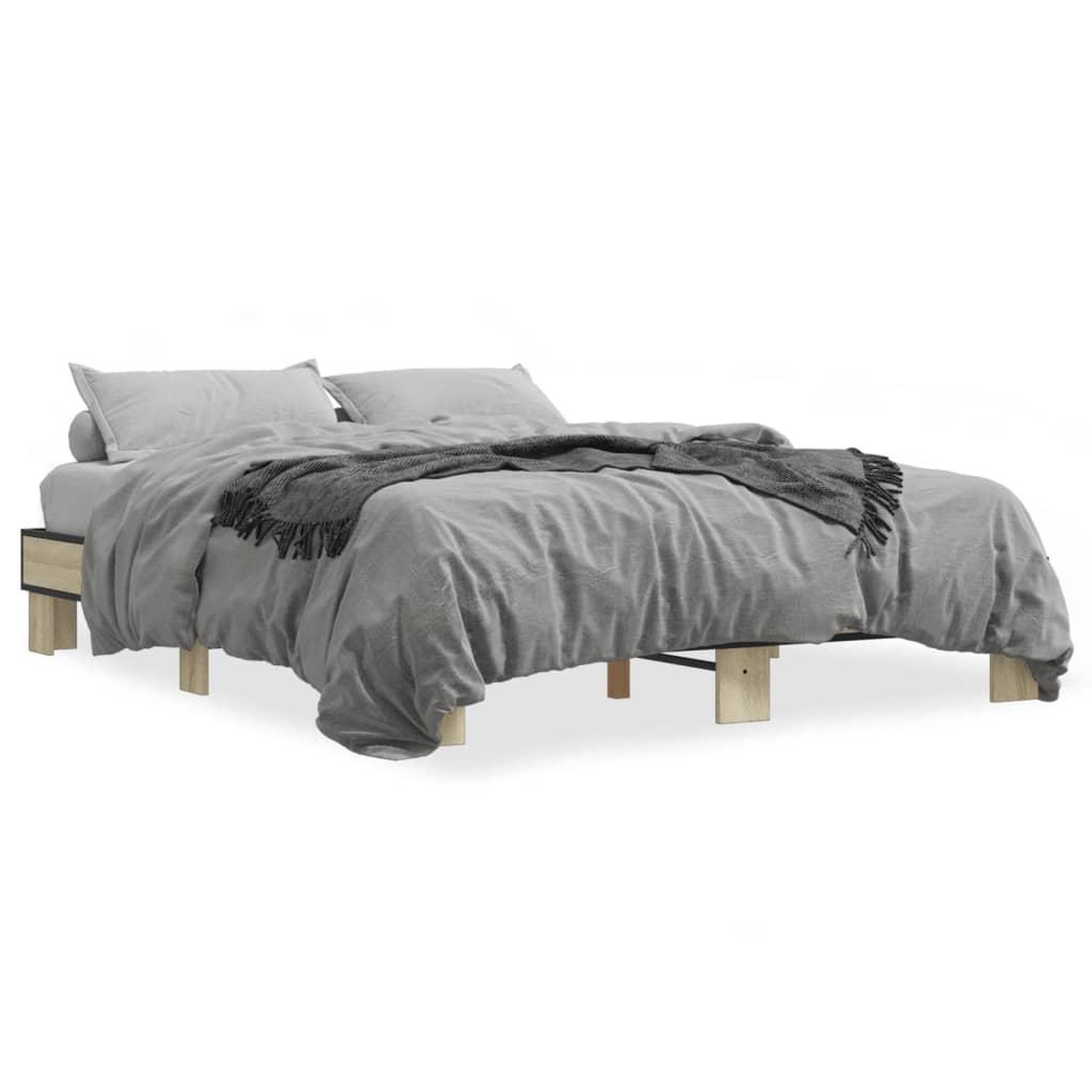 Voir la diapositive 2 : VIDAXL Cadre de lit sans matelas chene sonoma 150x200 cm