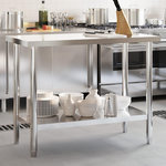VIDAXL Table de travail de cuisine 110x55x85 cm acier inoxydable