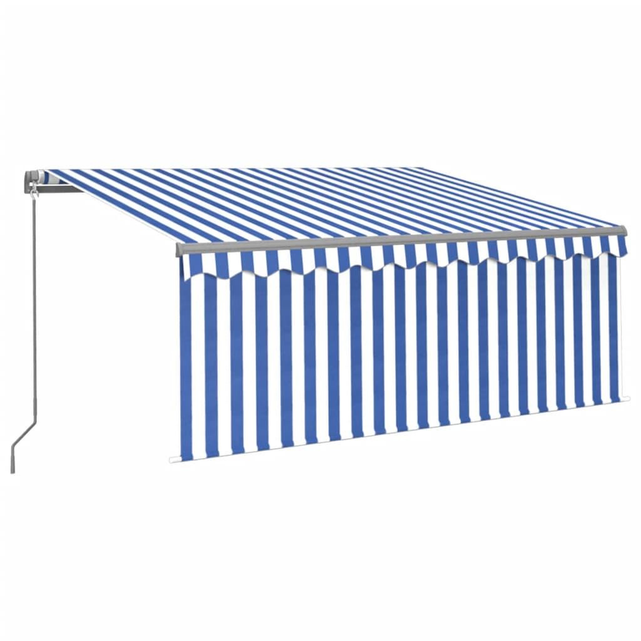 Voir la diapositive 2 : VIDAXL Auvent manuel retractable et store et LED 3x2,5 m Bleu et blanc