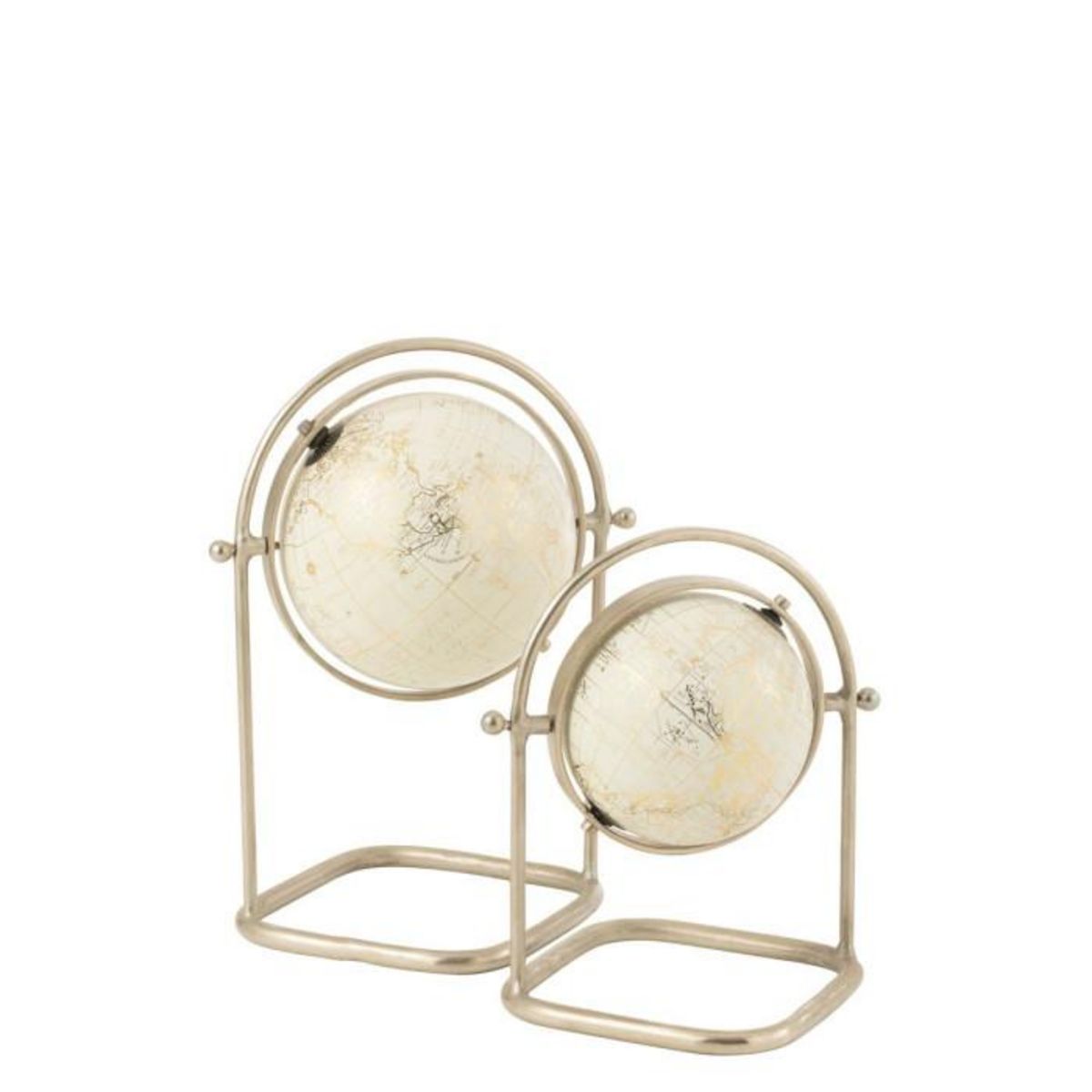 Paris Prix Mappemonde sur Pied en Métal  Design  40cm Argent